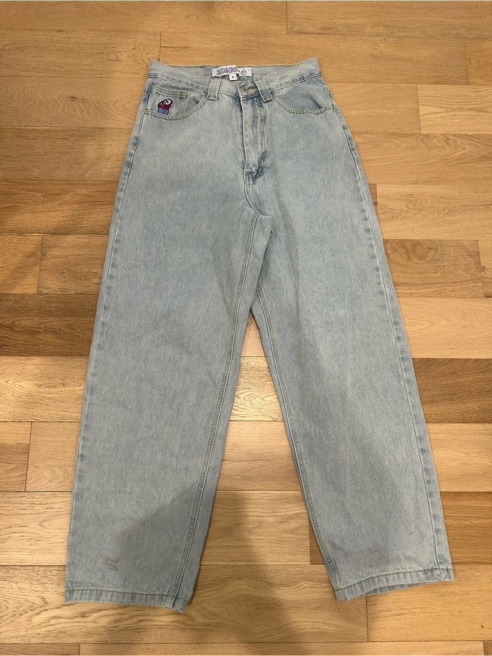 Polar Skate Co Big Boy Jeans Mens Small Light Blue Denim Baggy Skate Pants